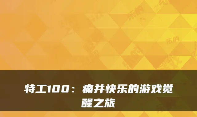 特工100：痛并快乐的游戏觉醒之旅
