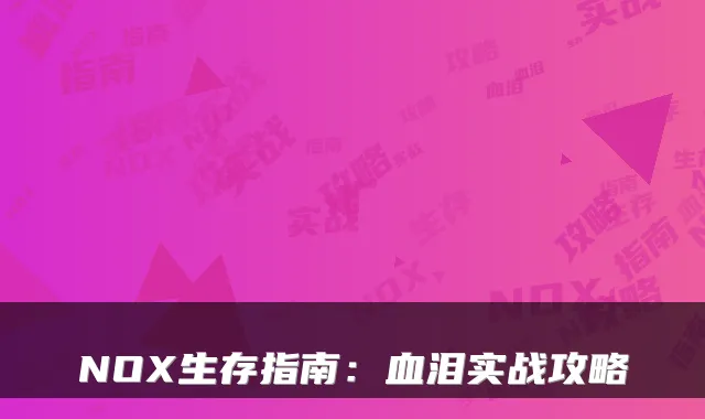 NOX生存指南：血泪实战攻略
