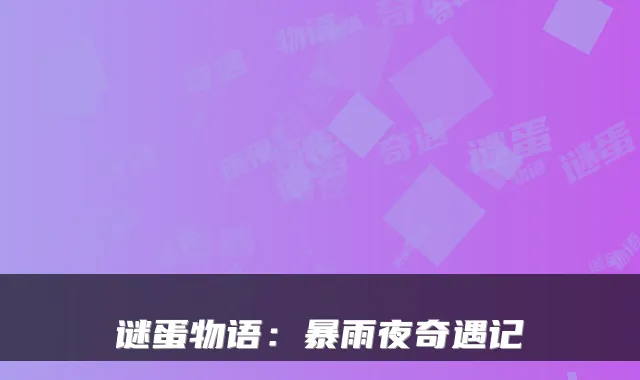 谜蛋物语:暴雨夜奇遇记