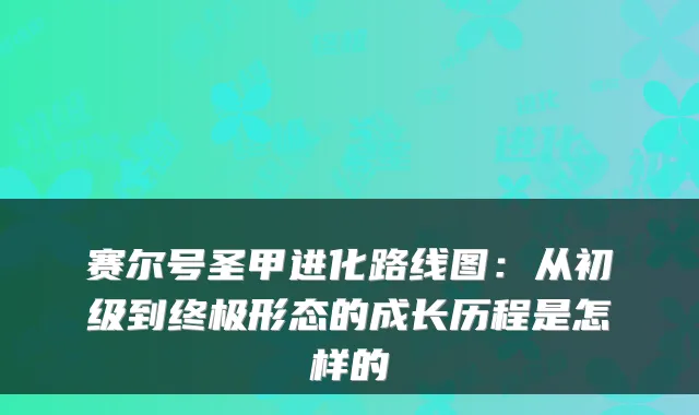 赛尔号圣甲进化路线图：从初级到终极形态的成长历程是怎样的