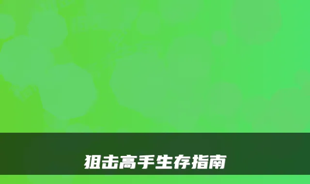 狙击高手生存指南