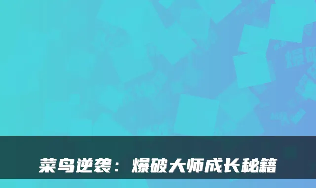 菜鸟逆袭：爆破大师成长秘籍