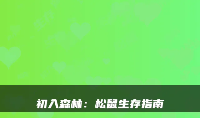 初入森林：松鼠生存指南