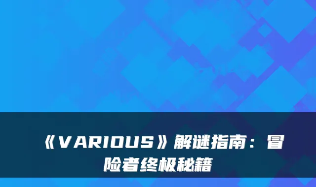 《VARIOUS》解谜指南:冒险者秘籍