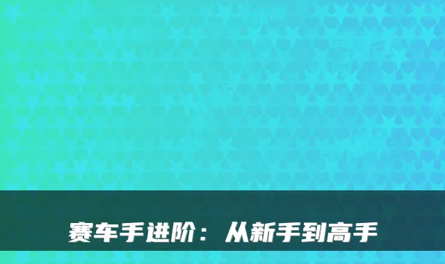 赛车手进阶：从新手到高手
