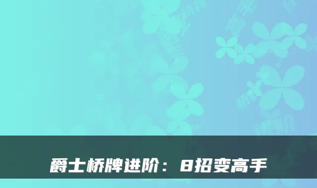 爵士桥牌进阶：8招变高手