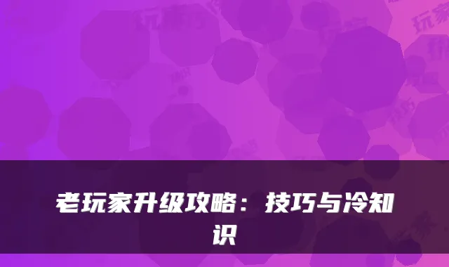 老玩家升级攻略:技巧与冷知识