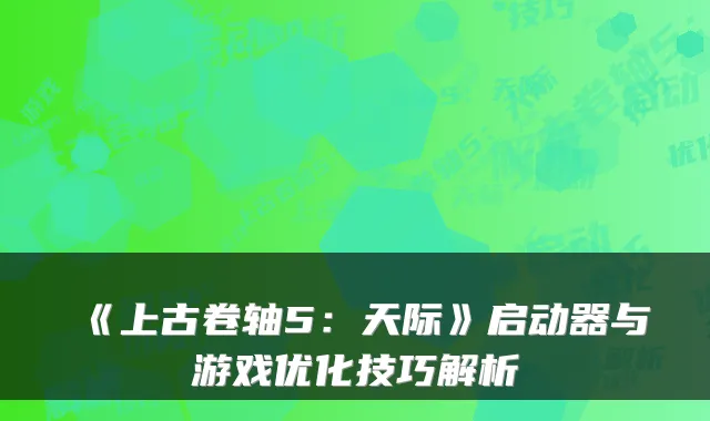 《上古卷轴5：天际》启动器与游戏优化技巧解析