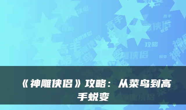 《神雕侠侣》攻略:从菜鸟到高手蜕变