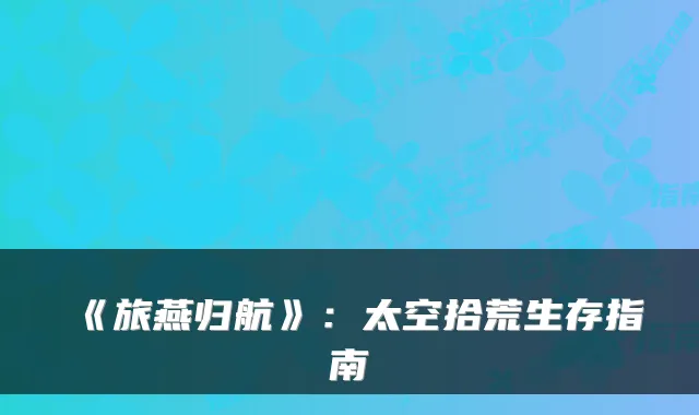 《旅燕归航》：太空拾荒生存指南