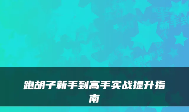 跑胡子新手到高手实战提升指南