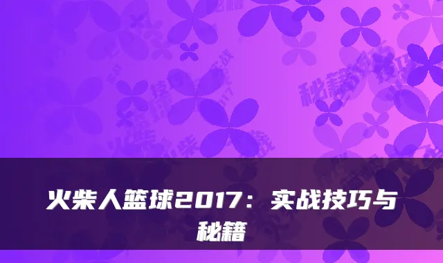 火柴人篮球2017：实战技巧与秘籍