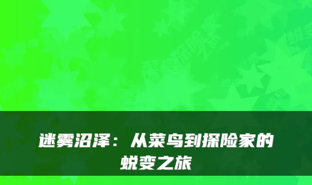 迷雾沼泽：从菜鸟到探险家的蜕变之旅