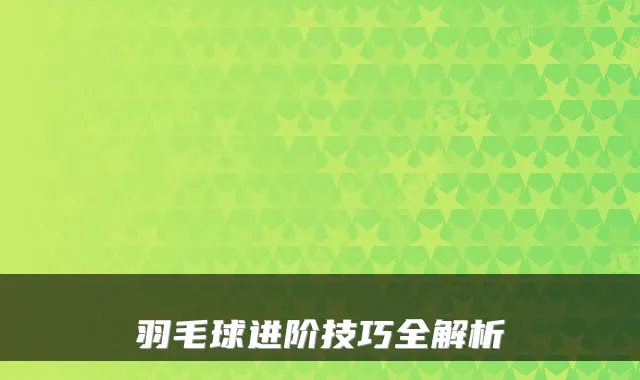 羽毛球进阶技巧全解析
