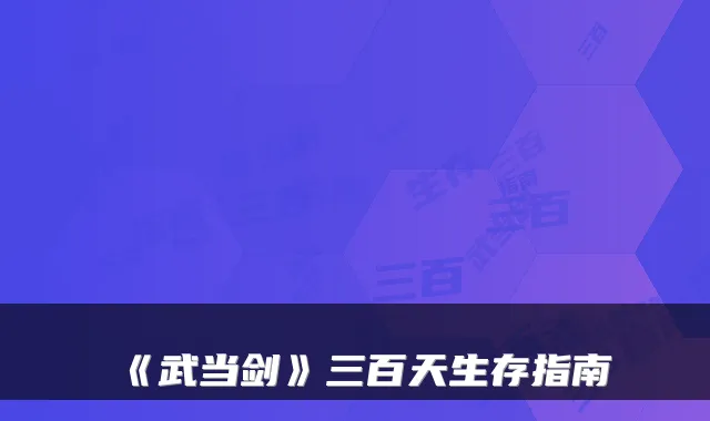 《武当剑》三百天生存指南