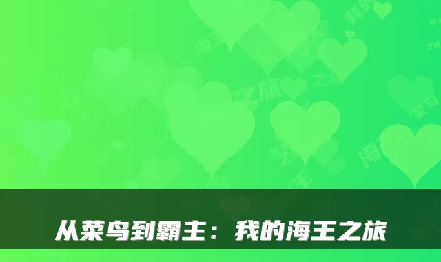 从菜鸟到霸主：我的海王之旅