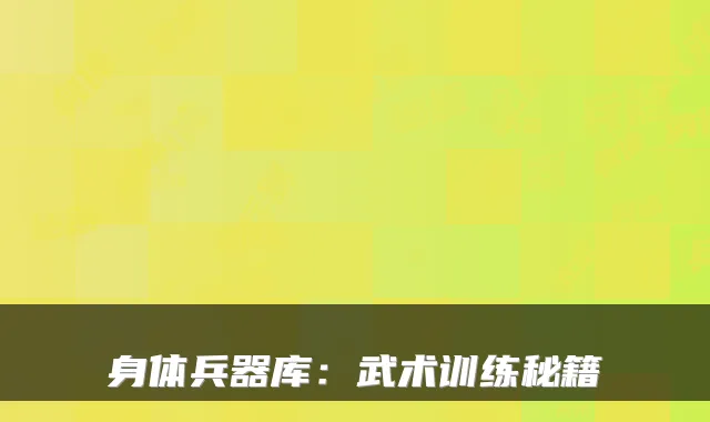 身体兵器库：武术训练秘籍