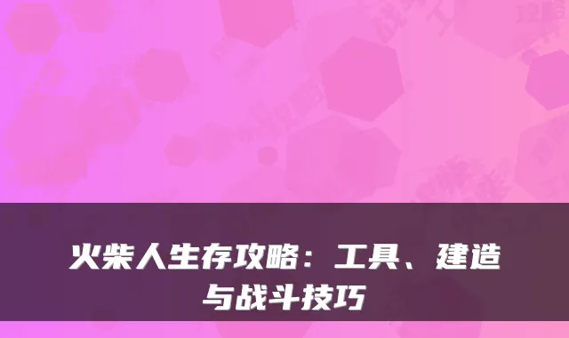 火柴人生存攻略：工具、建造与战斗技巧