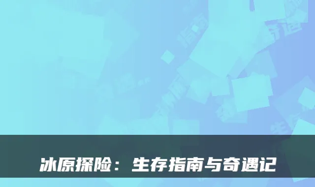 冰原探险：生存指南与奇遇记