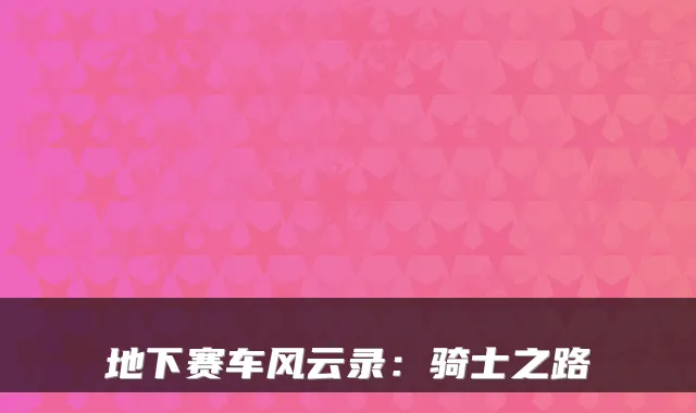 地下赛车风云录:骑士之路