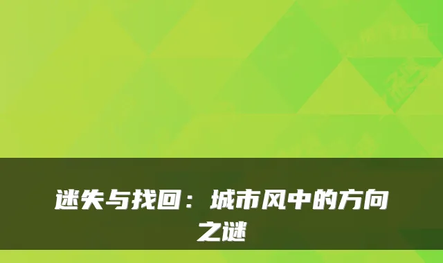 迷失与找回：城市风中的方向之谜