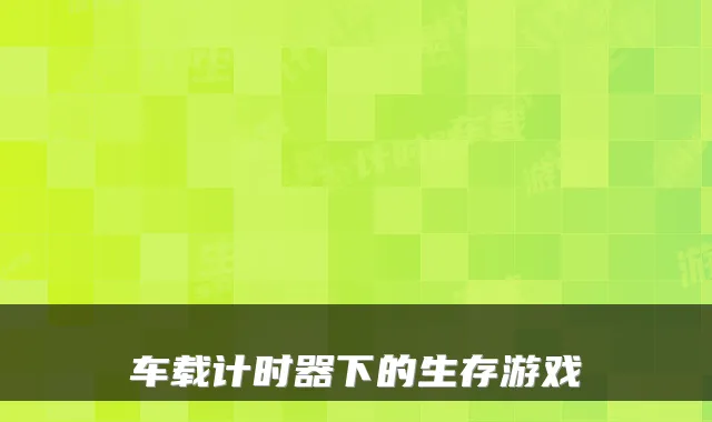 车载计时器下的生存游戏