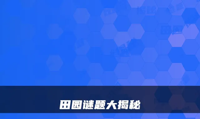 田园谜题大揭秘