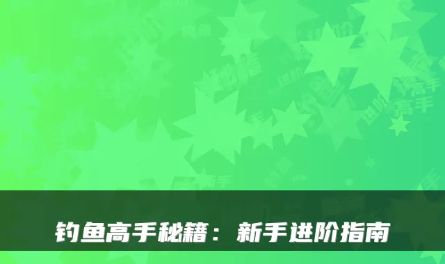 钓鱼高手秘籍:新手进阶指南