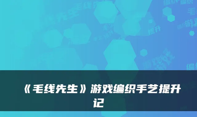 《毛线先生》游戏编织手艺提升记