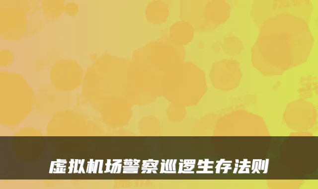 虚拟机场警察巡逻生存法则