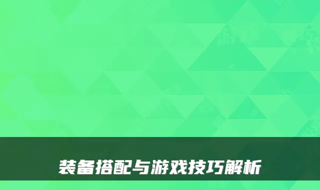 装备搭配与游戏技巧解析