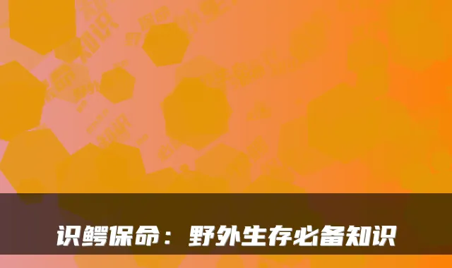 识鳄保命：野外生存必备知识