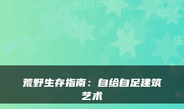 荒野生存指南：自给自足建筑艺术