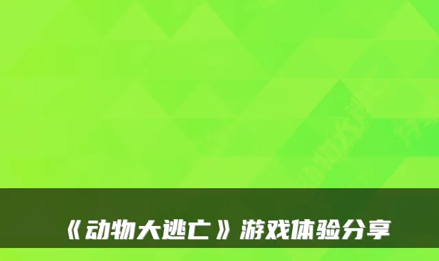 《动物大逃亡》游戏体验分享