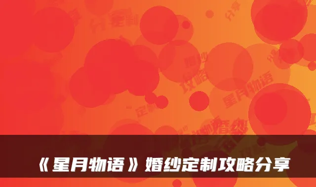 《星月物语》婚纱定制攻略分享