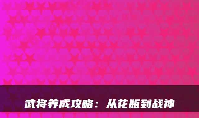 武将养成攻略：从花瓶到战神