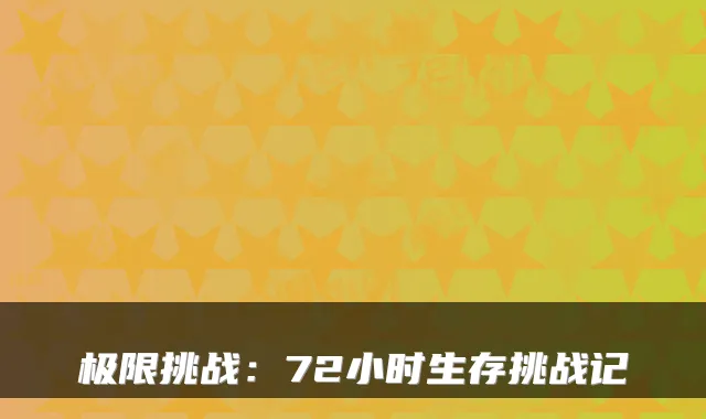 极限挑战：72小时生存挑战记