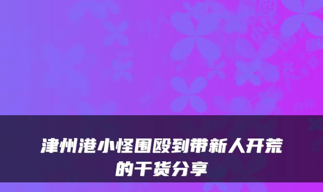 津州港小怪围殴到带新人开荒的干货分享