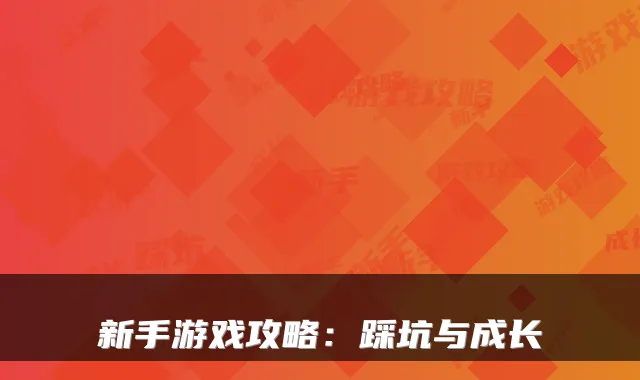 新手游戏攻略：踩坑与成长