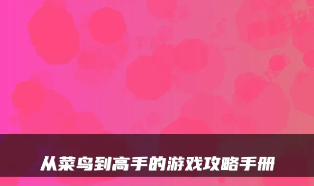 从菜鸟到高手的游戏攻略手册