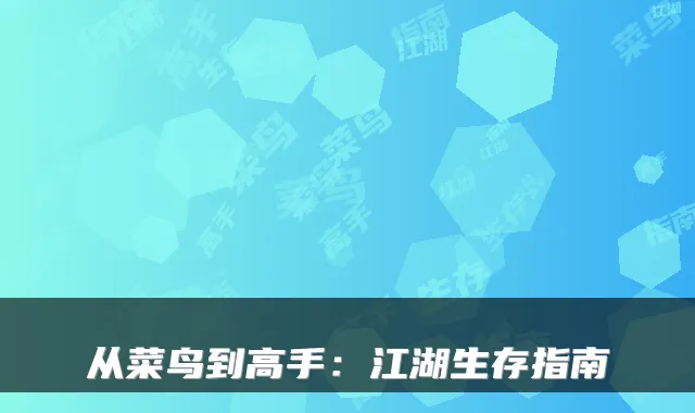 从菜鸟到高手：江湖生存指南