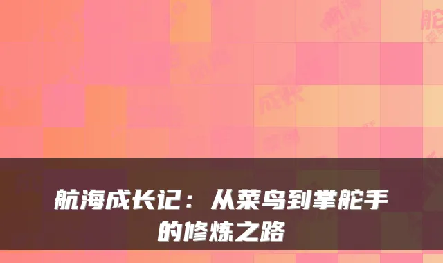 航海成长记：从菜鸟到掌舵手的修炼之路