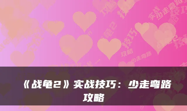 《战龟2》实战技巧：少走弯路攻略