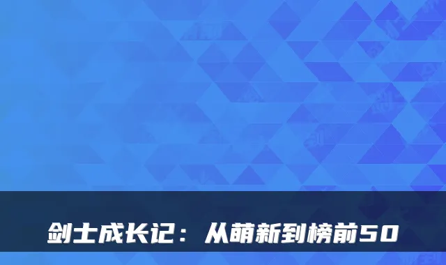 剑士成长记：从萌新到榜前50