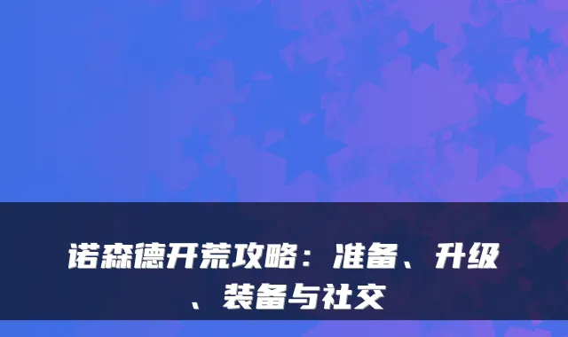 诺森德开荒攻略：准备、升级、装备与社交