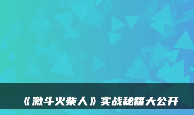 《激斗火柴人》实战秘籍大公开