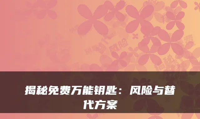 揭秘免费钥匙：风险与替代方案