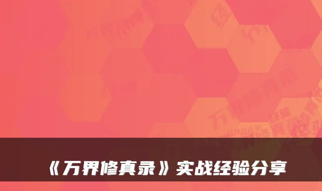 《万界修真录》实战经验分享