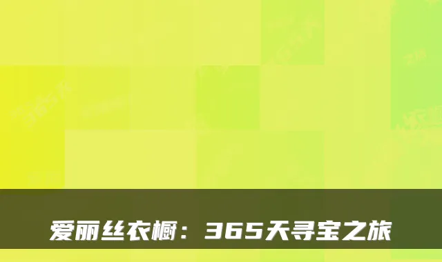爱丽丝衣橱:365天寻宝之旅