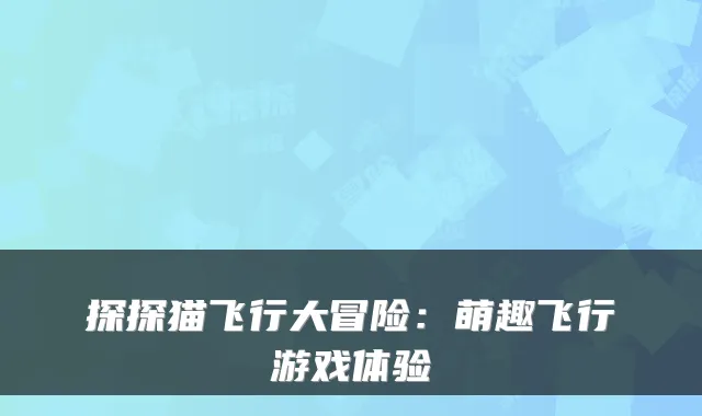 探探猫飞行大冒险:萌趣飞行游戏体验